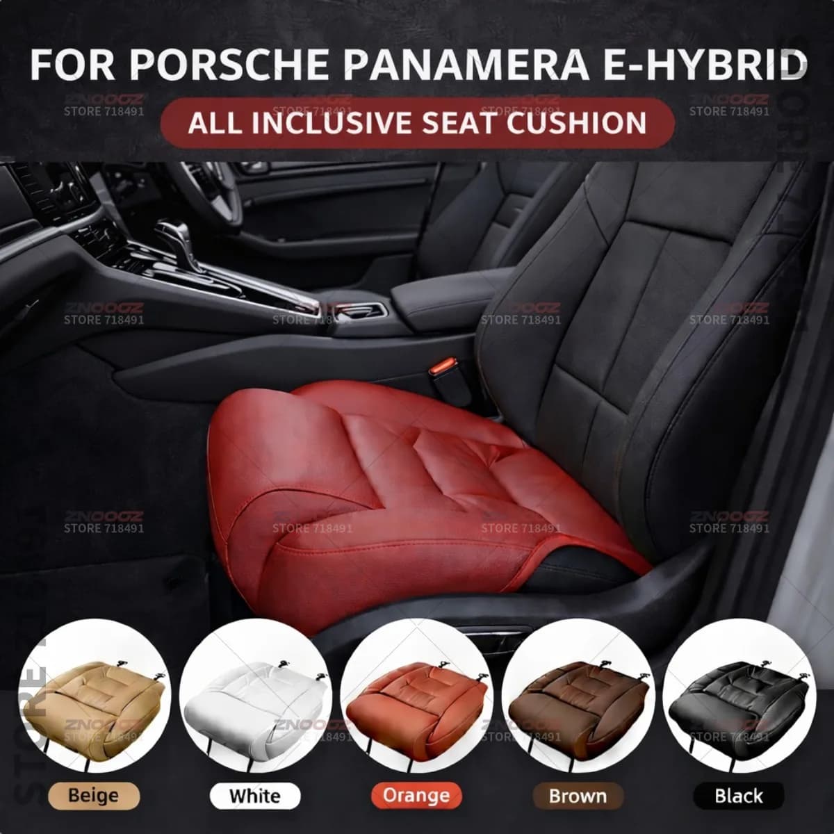 Support for Car Seats Porsche Panamera E-Hybrid, Memory Foam Seat Extension, Extensive Extension, Extensive Bearing, Interior Accessories