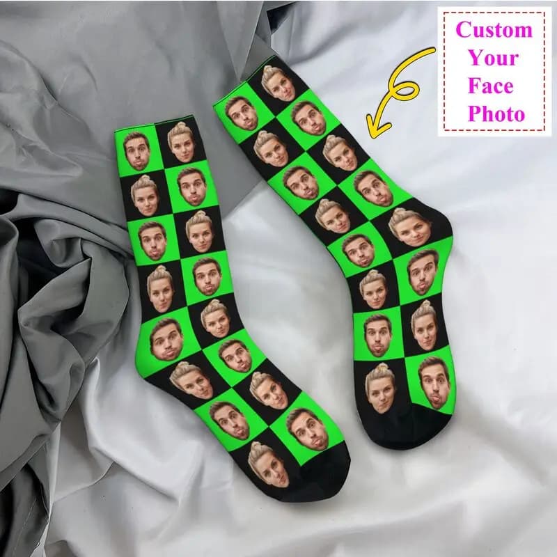 Calzini da uomo personalizzati con foto di volto personalizzato Calzini unisex Kawaii Primavera Estate Autunno Inverno