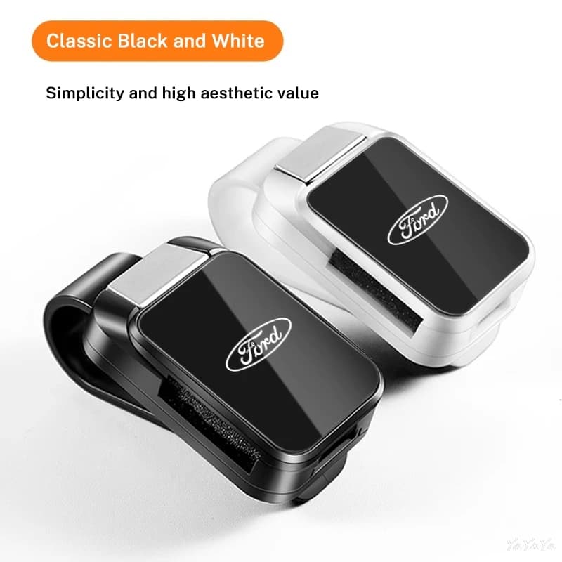 Magnetic Car Sunglasses Holder Sun Visor Eyeglasses Clip Alloy Glasses Storage Case For Ford Mustang Fiesta Focus Mondeo Sticker