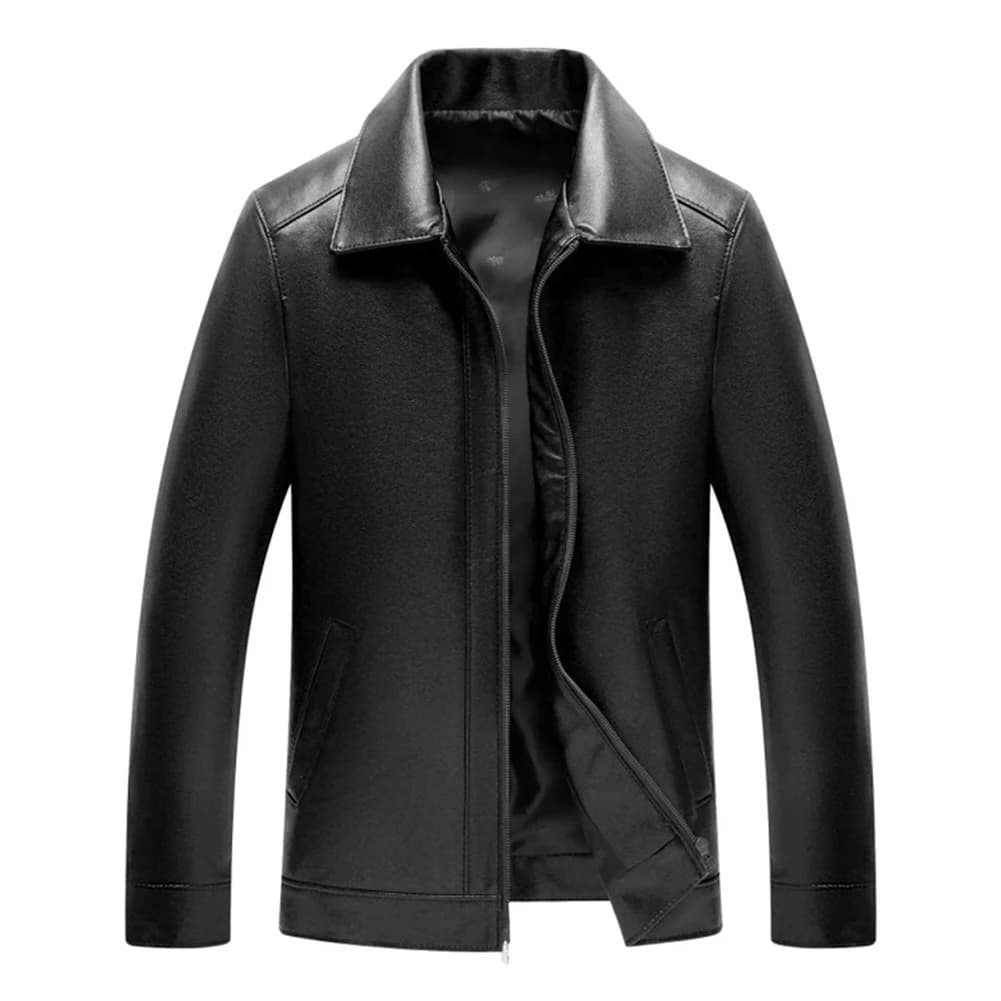 For Business Daily Wear Regular Length Motorcycle Coat Men Imitation Leather Jacket Men Imitation Leather Coat