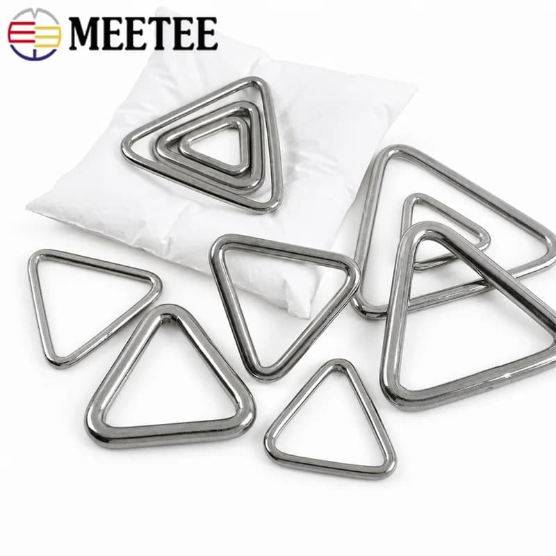 20Pcs 15-40mm Stainless Steel O Ring Buckle Triangle D Rings for Dog Leash Bag Strap Connector DIY Hardware Accessories