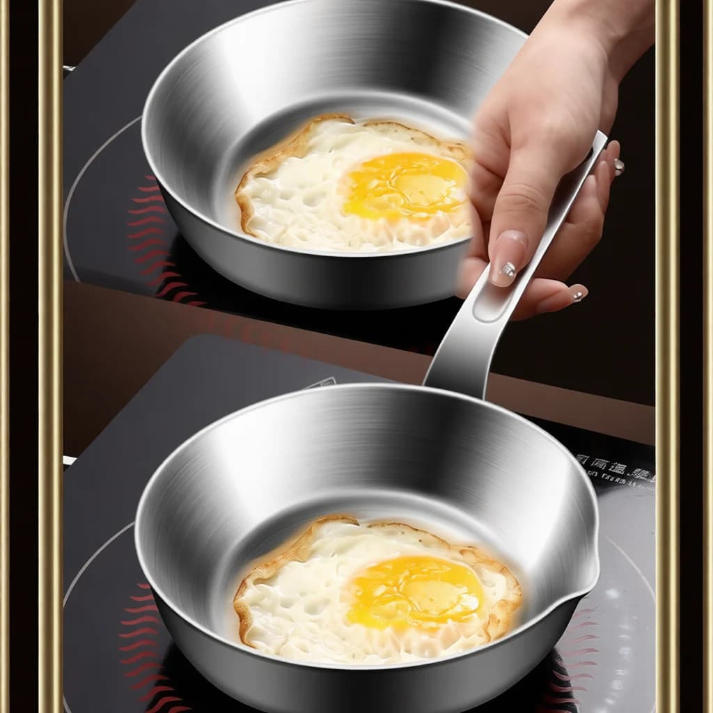 Professional 316 Stainless Steel Frying Pan Nonstick Egg Maker Mini Kitchen Pot Household Cookware Induction Stove Ready