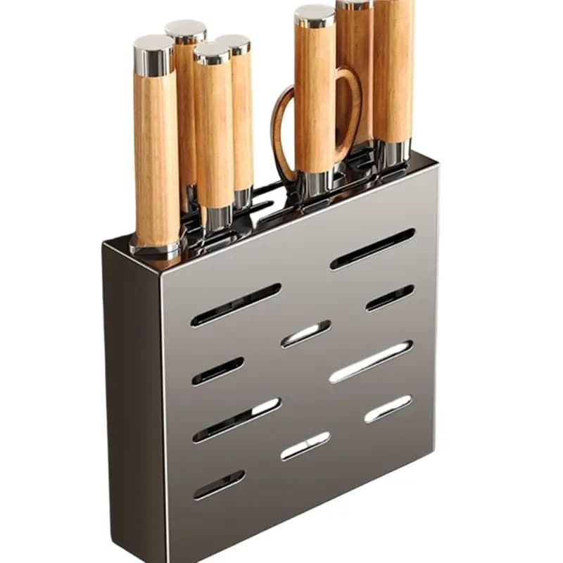 B08B-Cooking knife box without drilling, wall knife holder, kitchen accessories organizer for kitchen objects