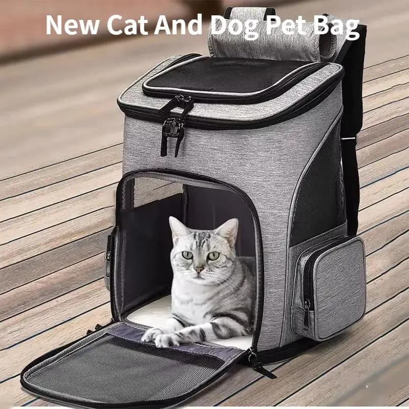 Zaino per animali domestici per gatti Cani Borsa da viaggio portatile pieghevole espandibile con design in rete traspirante Nuovo stock all'ingrosso disponibile