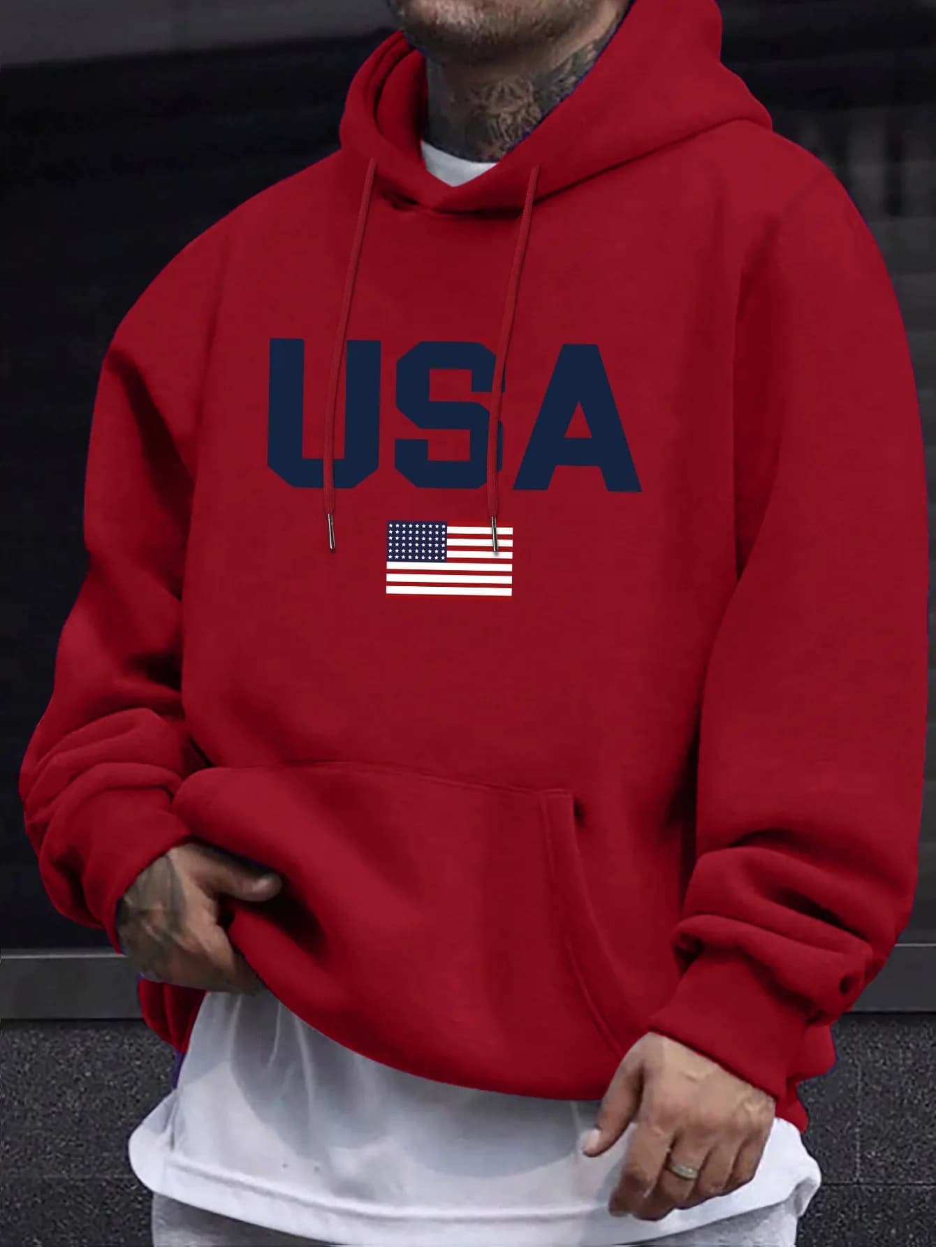 Spring and Autumn Men's Casual Hooded Sweatshirt, Trendy Fashion, Warm and Comfortable, Loose Fit, Large Size Sweatshirt