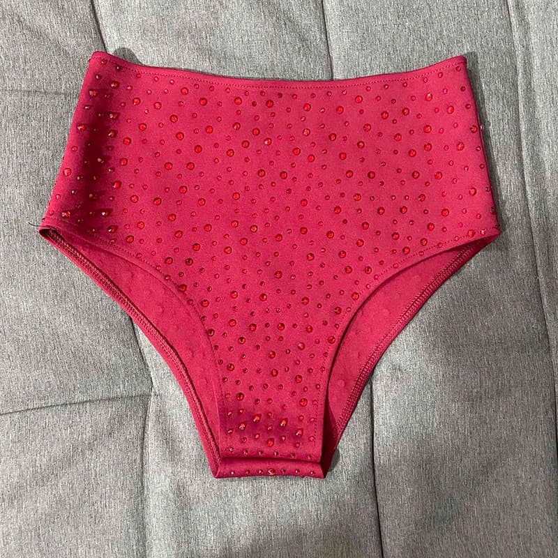 Costume da pole dance Pantaloncini sexy Donna Discoteca Bar Dancewear Strass Gogo Ballerino Rave Outfit Red Pole Wear Gogo Cosutme 2602
