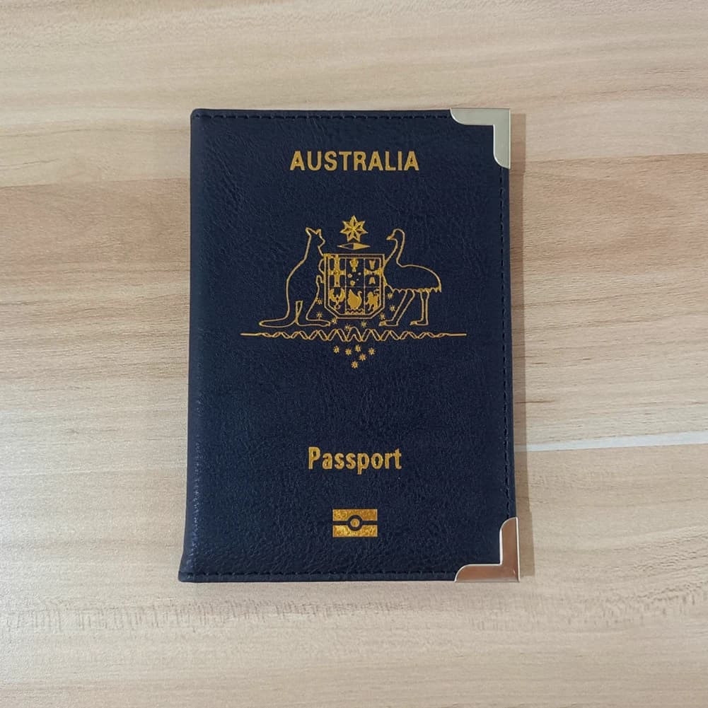PU Leather Australia Passport Cover International Travel Essentials Personalized Passport Holder Wallet Cards Storage Organize