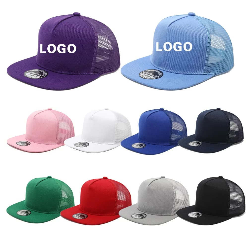 Berretto estivo in cotone con logo personalizzato Cappello da baseball hip-hop ricamato Accessorio da escursionismo alla moda unisex con bordo piatto regolabile