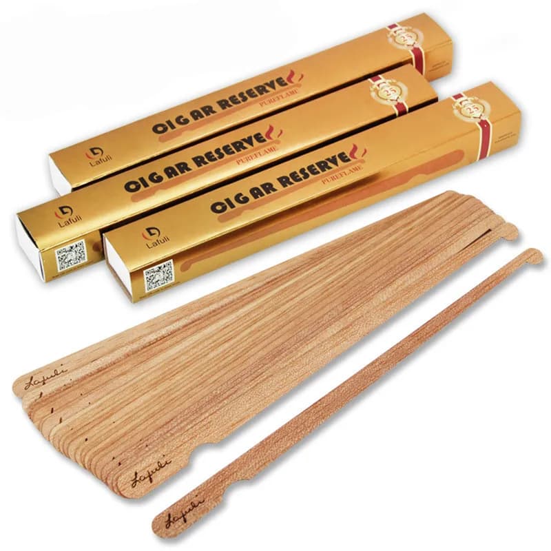25 pz/scatola trucioli di legno di cedro per sigari illuminati fiammiferi di sigari di fascia alta eleganti bastoncini di incenso per l'illuminazione di sigari