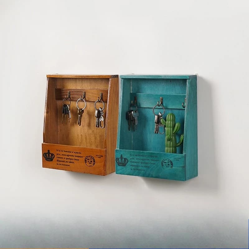 Key storage box Wall hanging door Living room Creative home finishing Decoration entrance Key storage ornament Key box