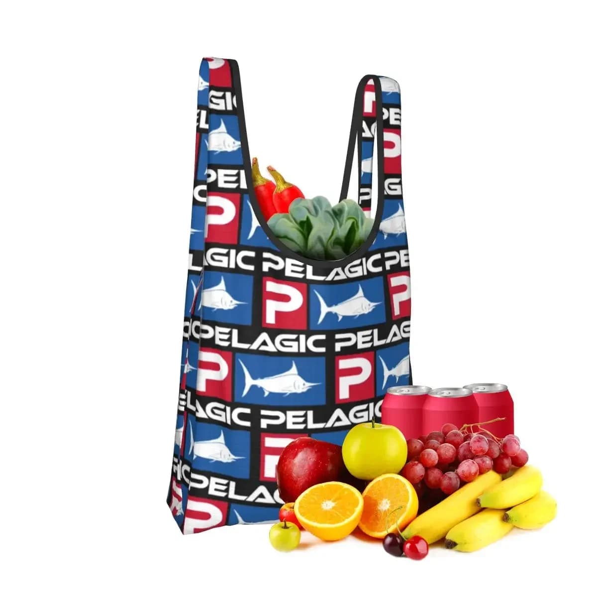 Pelagic Fisher Fishing Shopping Bag Portable Tote Bags Reusable Shoulder Shopper Bag Groceries Handbag