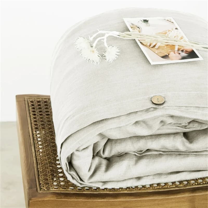 100% Linen Duvet Cover Solid Color Soft Quilt Cover High-Grade Single Double King Size Comforter Bedding Cover