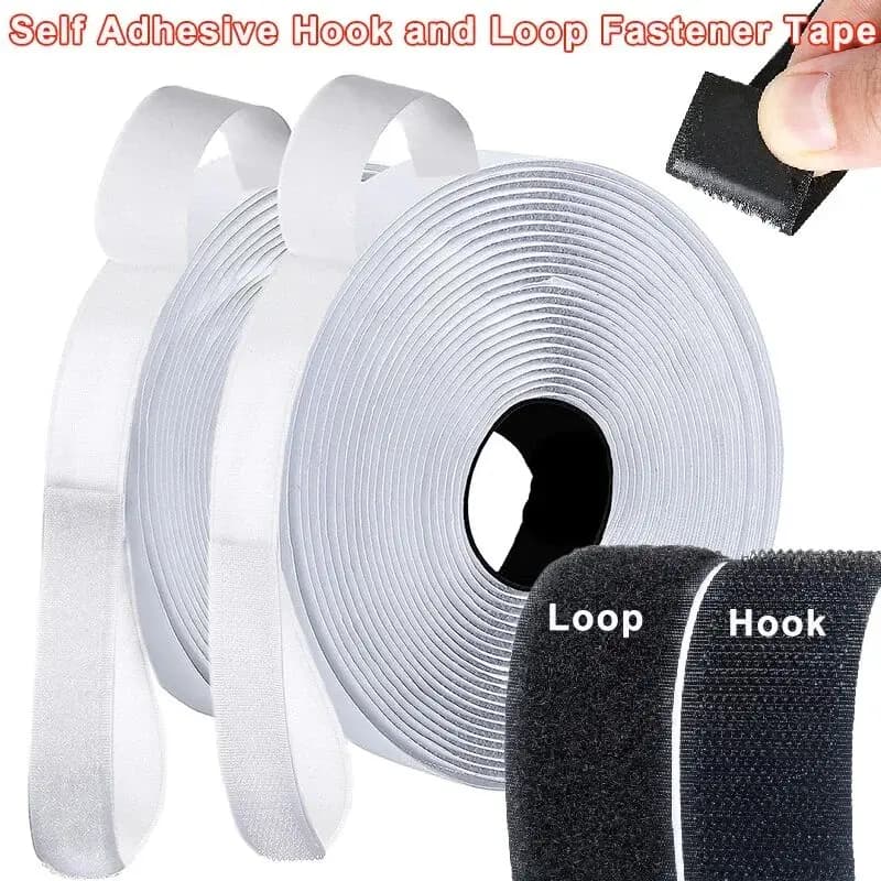 25m Strong Self Adhesive Hook and Loop Tape Heavy Duty Sticky Back Velcros Fastener Strip Roll for Home DIY Office Car Crafts