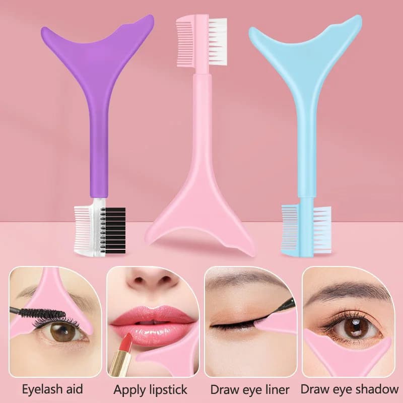 Alwatfore Silicone Eyeliner stencil Wing Tips Marscara disegno rossetto indossando aiuto sopracciglio pettine pennello per sopracciglia strumento per il trucco