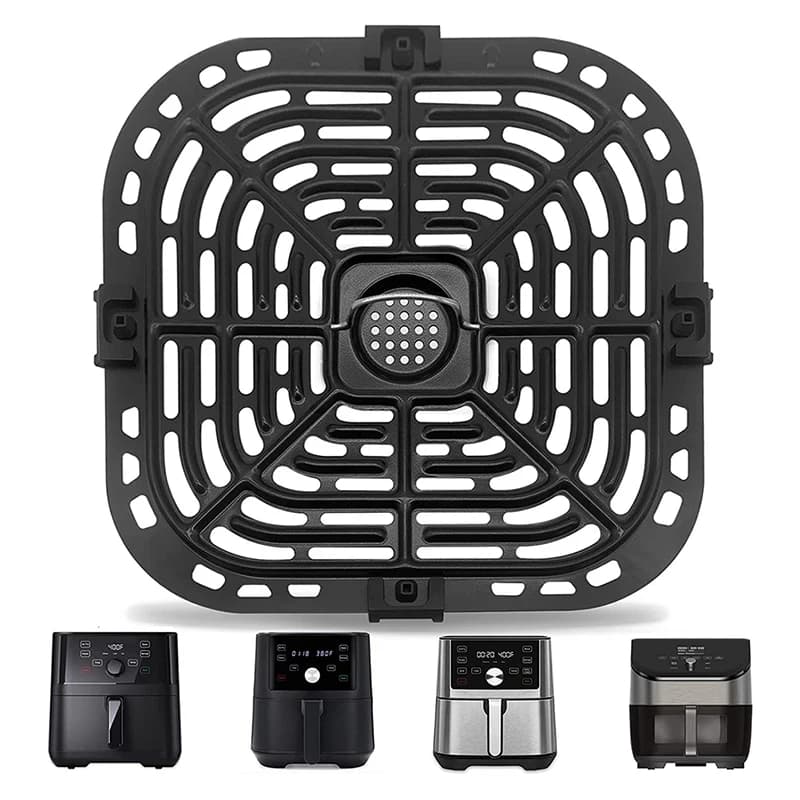 1PC Air Fryer Mats Grill Cooking Pan Rack Round Square separatore di cibo antiaderente divisore di cottura cucina accessori per friggitrice ad aria