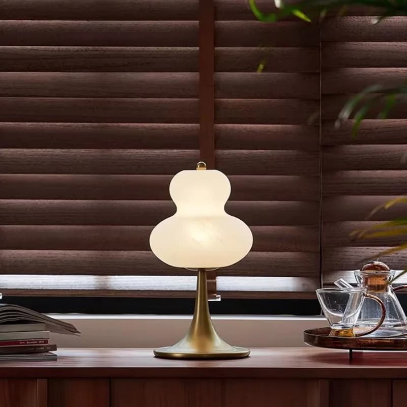 Lampada da Tavolo in Vetro Portatile Wireless LED, Luce Notturna per Protezione Occhi, Dimmerabile, Ricaricabile, per Soggiorno, Studio e Camera da Letto
