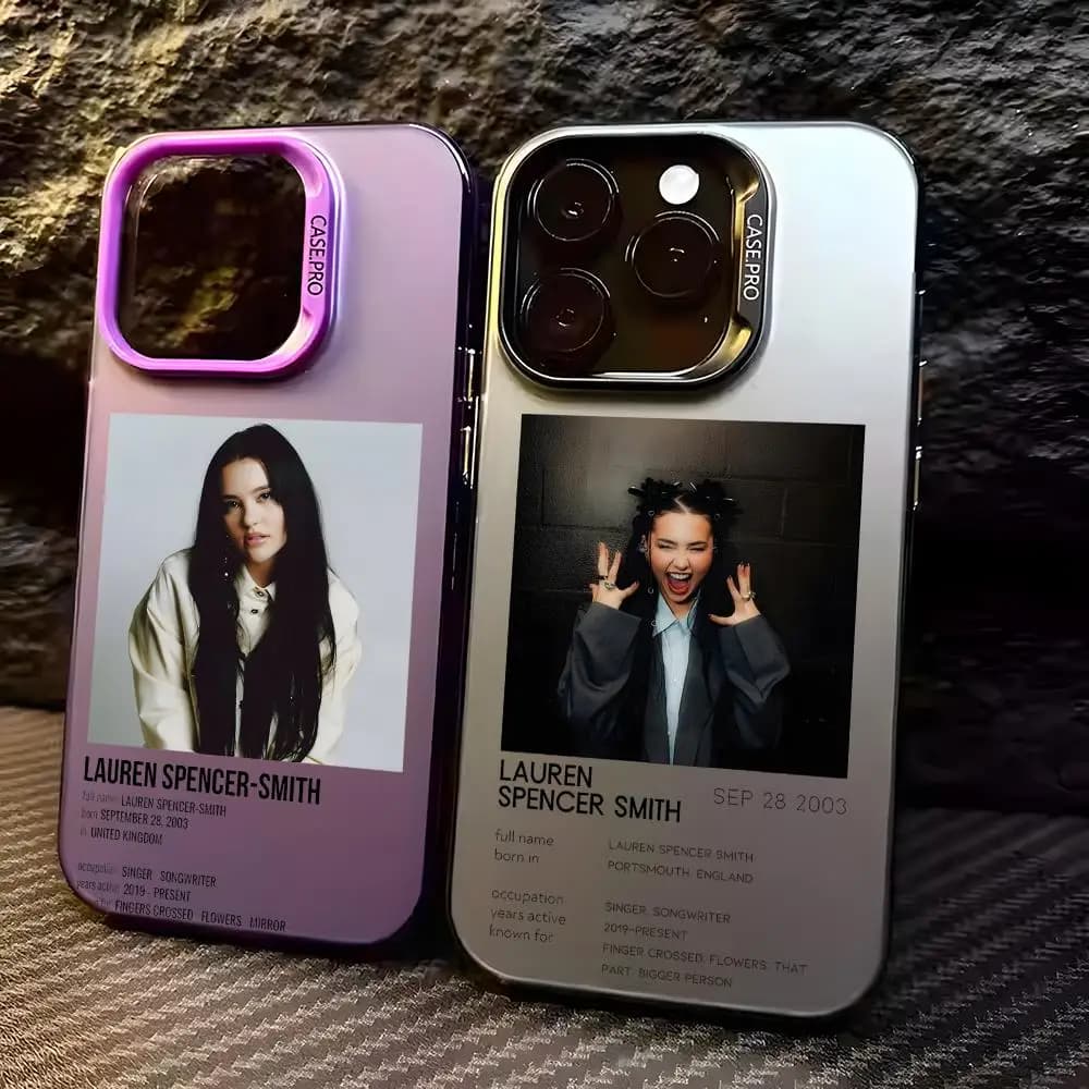 singer l-Lauren Spencer Smith Phone Case For iPhone 17 16 15 14 13 12 11 Pro Max Air Colorful Matte Laser Aurora Shockproof