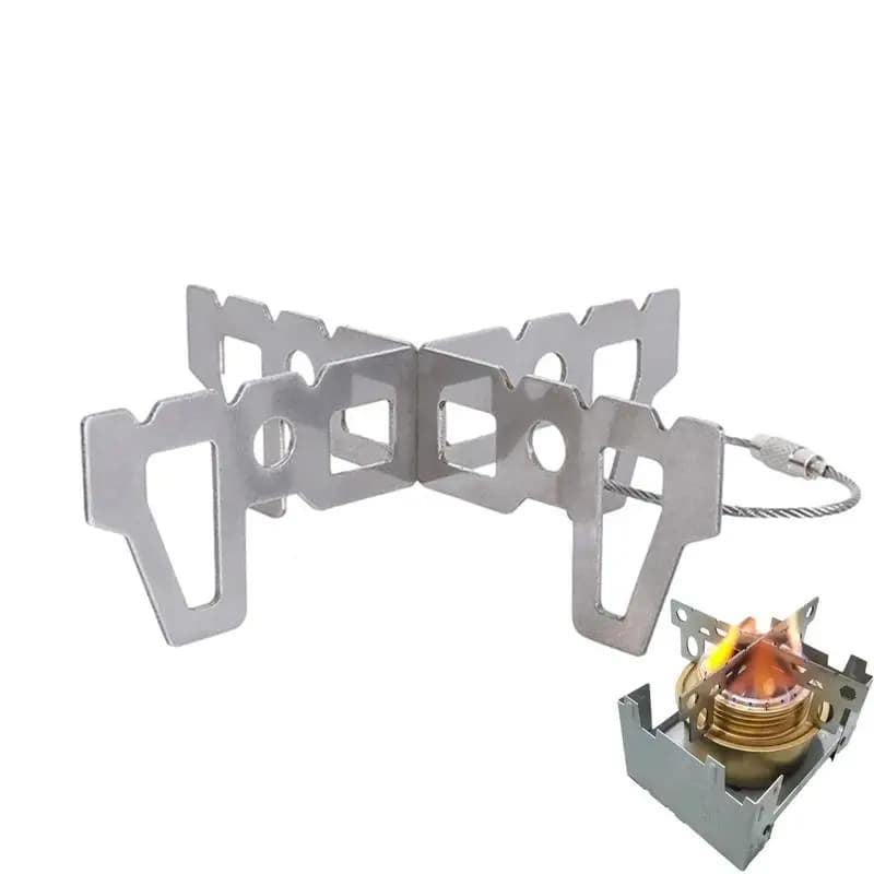 Stainless Steel Alcohol Stove Ultralight Cross Grill Outdoor Camping Cooker Cross Support Base for Burning Picnic Brushes
