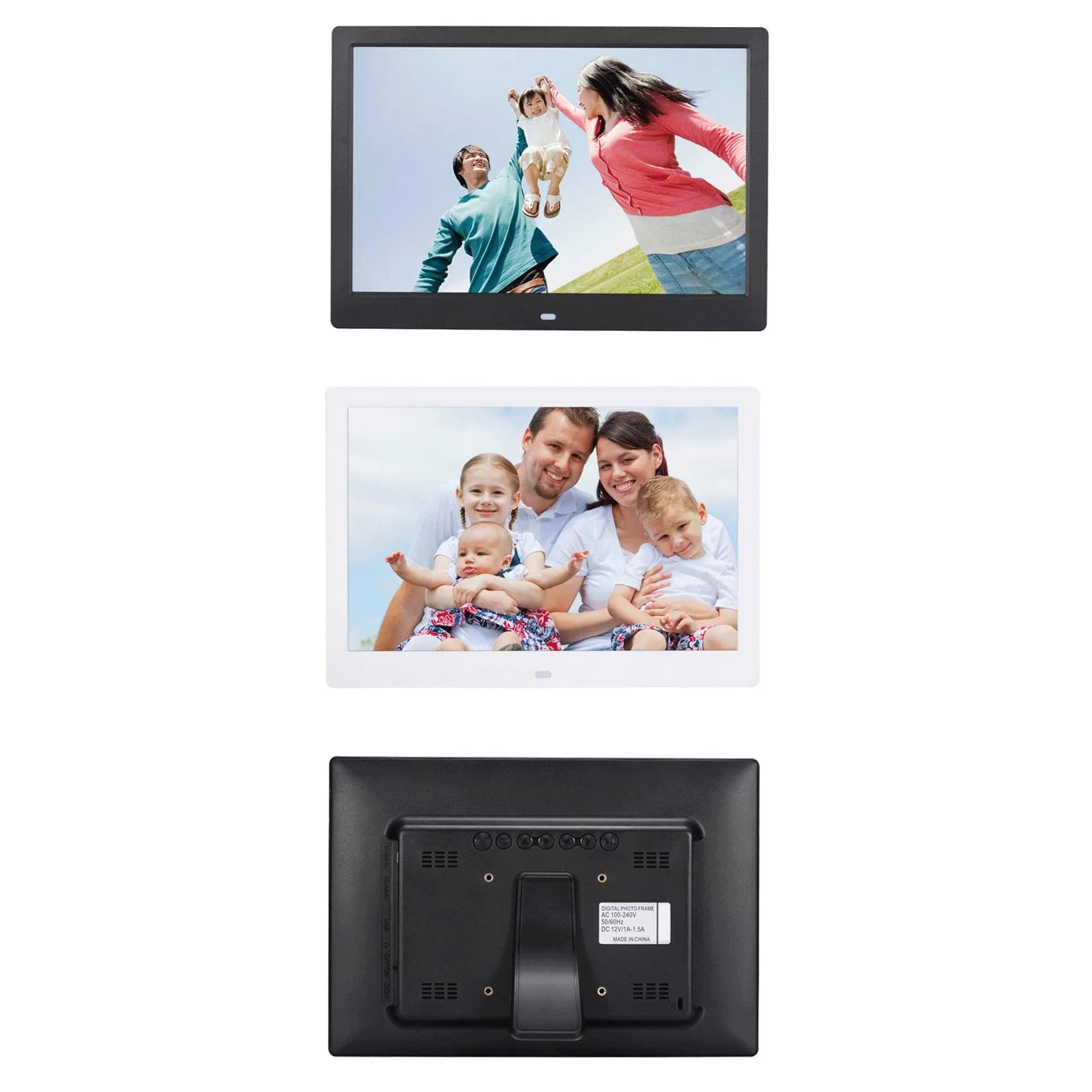 【Vendita calda!】 Cornice per foto digitale da 12 pollici HD 1280X800 Cornice elettronica Funzione lettore video per film musicali, Nero, Spina UE