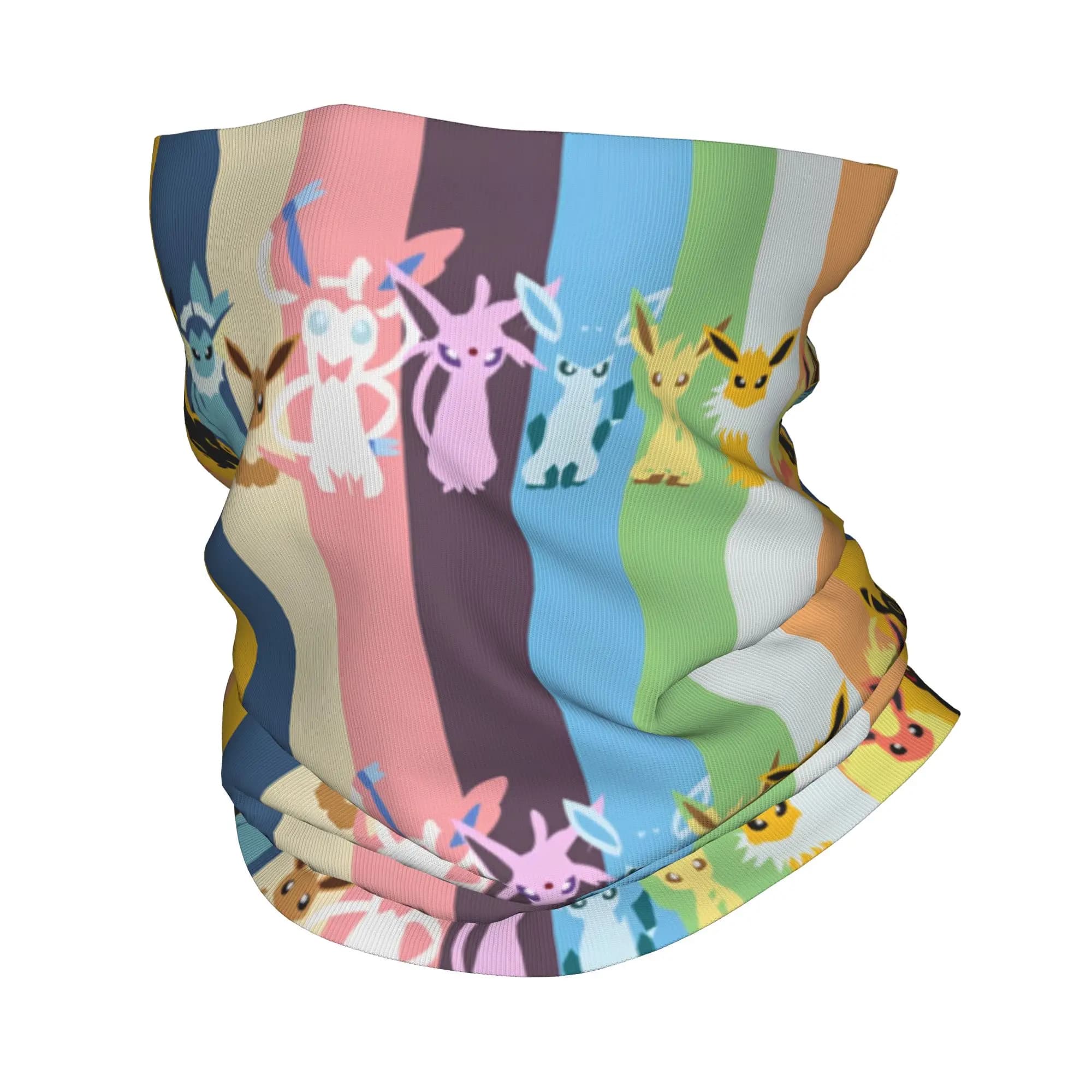 Eeveelutions Eevee Japan Anime Poke-Mon Bandana Scaldacollo Sciarpa stampata per il viso Maschera multifunzionale per uomo donna adulto