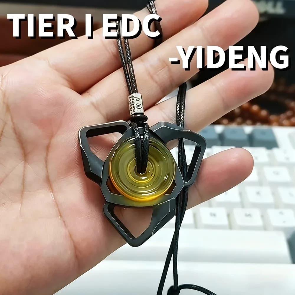 TIER I EDC YIDENG Fidget Spinner in acciaio inossidabile PEI Fidgeting Spinners Collana pendente Gadget per alleviare l'ansia