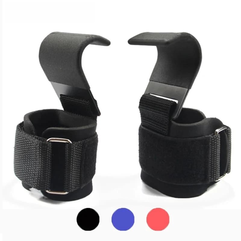 2 pcs weight lifting handles with hand-bar gym wrist strap fitness hook weight strap pulling gloves for weight lifting