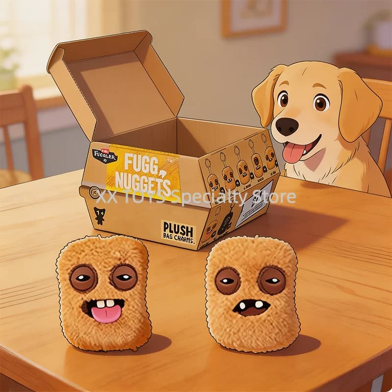 Fuggler Fugg Nuggets Series - Portachiavi a forma di nugget di pollo, giocattolo a sorpresa in blind box, 12 cm, morbido peluche, regali di compleanno per bambini