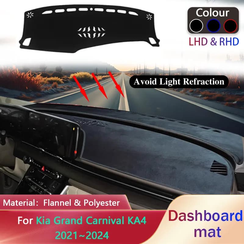 Car Dashboard Pad for Kia Grand Carnival KA4 2021~2024 Liner Anti-Slip Mat Sunshade Pad Dashmat Carpet Rug Cover Part Accessorie