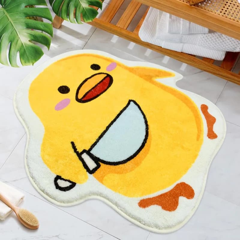 VIKAMA Tappetino da bagno con simpatico anatra, tappeto morbido antiscivolo per il bagno, adorabile tappetino per bambini con cartoni animati, decorazione per la casa e la doccia