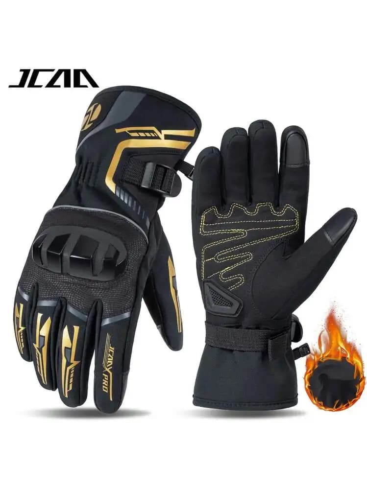 Guanti invernali da moto JCAA per uomo donna impermeabili antivento caldi da corsa da neve guanti da motocross guanti da moto touch screen