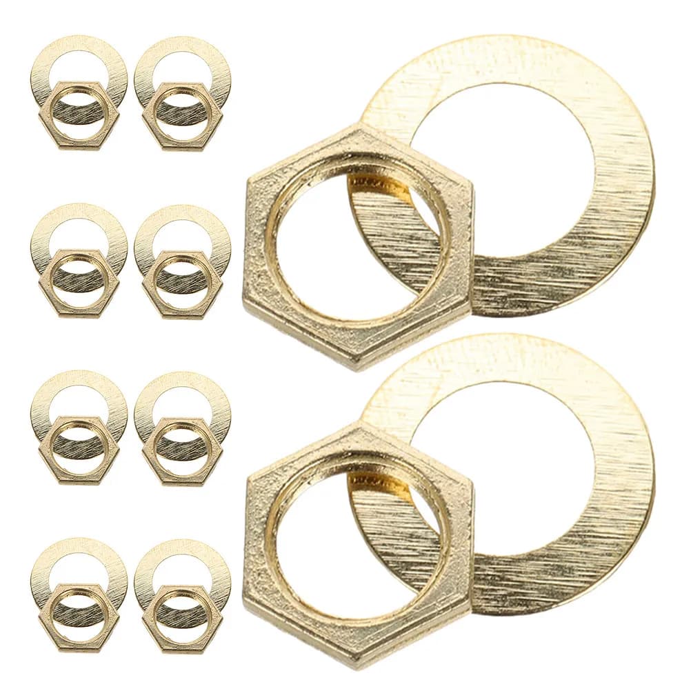 10 Set di Accessori per Orologio al Quarzo, Dado e Rondella, Meccanismo di Fissaggio, Ricambio Fai-da-te, Kit di Riparazione per Orologio da Parete, Accessori per Meccanismi