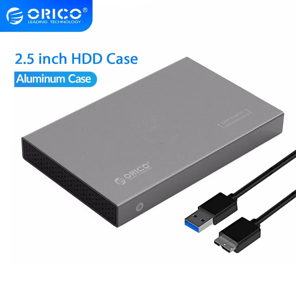 ORICO Custodia per disco rigido esterno in lega di alluminio da 2,5 pollici Custodia per disco rigido da USB 3.0 a SATA per SSD HDD da 2,5 pollici