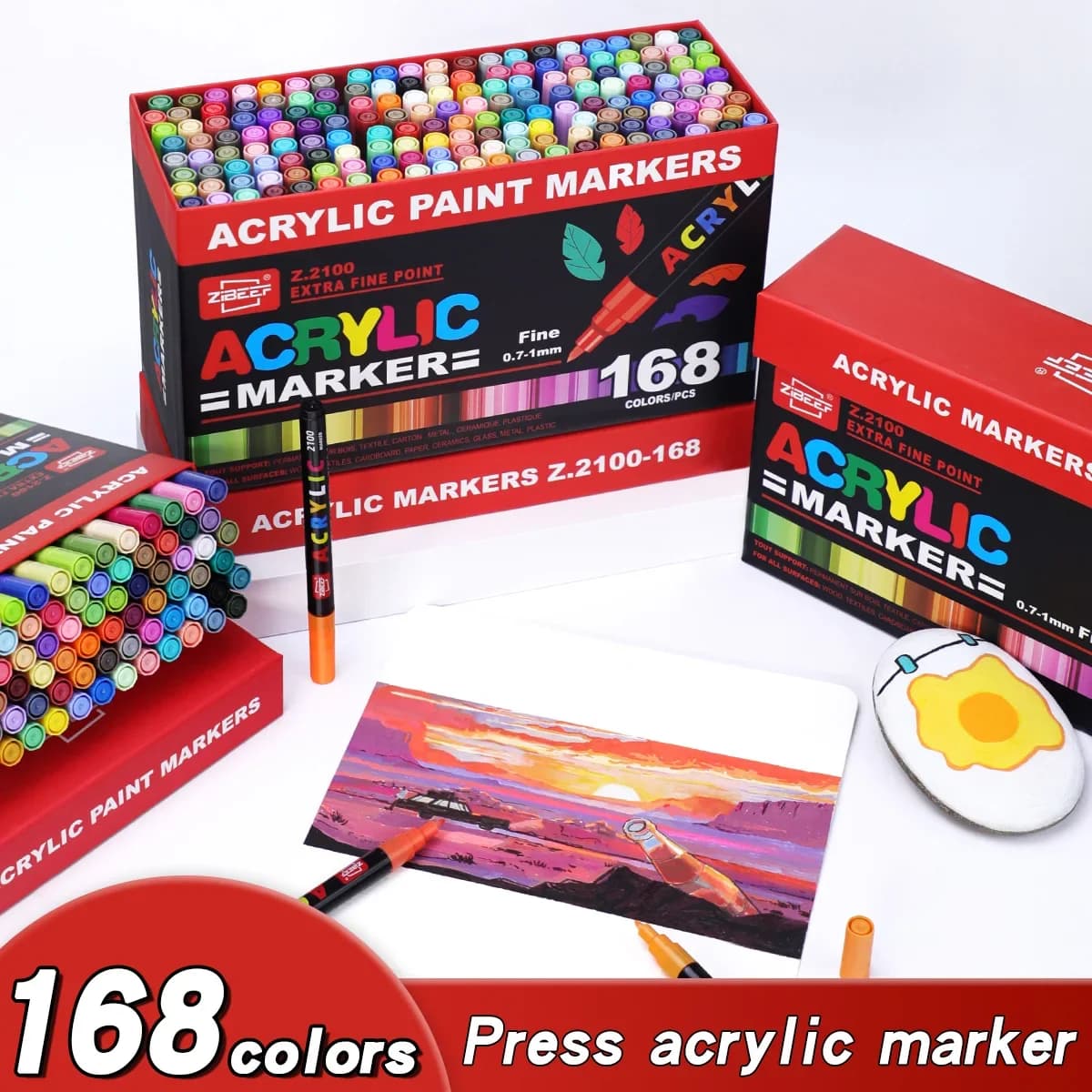 36-240 Colors Acrylic Paint Marker Pens Set Markers Artist Rock Painting Glass Ceramic Fabric DIY Card Ceramic Art supplies