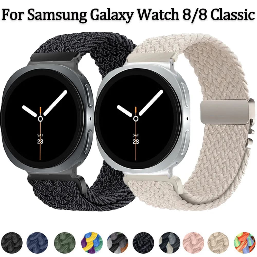 Cinturino in nylon per Samsung Galaxy Watch 8 40mm 44mm Bracciale intrecciato con paracadute per Galaxy Watch 8 Classic 46mm/Ultra 47mm Band