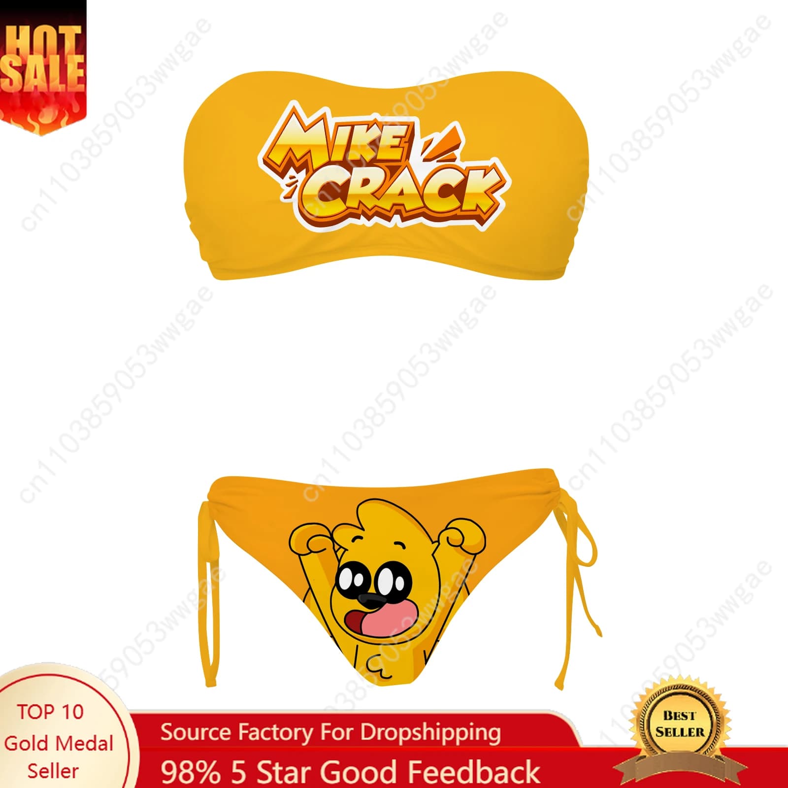 Women's Mikecrack swimsuit with two-piece drawstring, custom swimsuit, swimming pool, beach, bikini, custom swimsuits