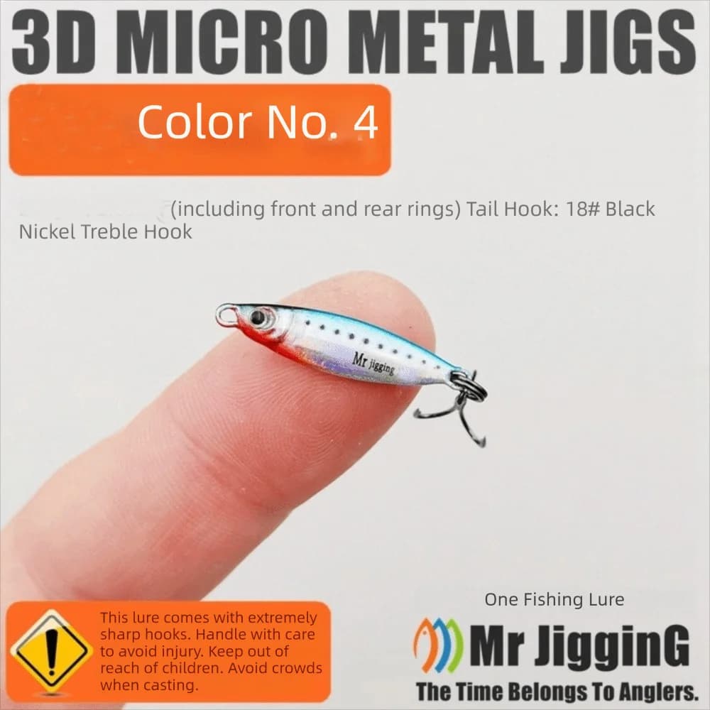 Iron Plate Micro Sized Bait 3D Design Mini Size 3D Mini VIB Lure Metal Material 1.5g 3g 5g Weight Artificial Bait