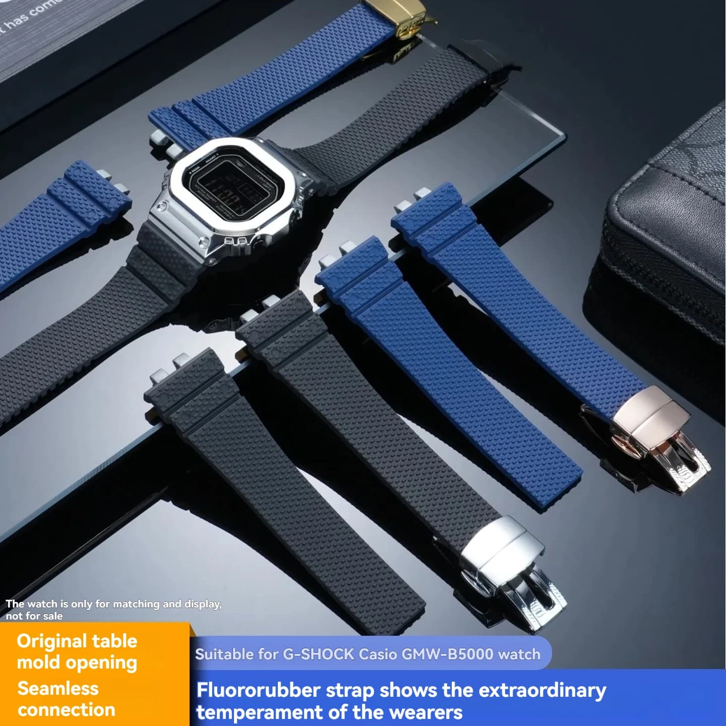 for Casio G-SHOCK GMW-B5000 GM-B2100 FKM Fluorine Rubber Strap Men Waterproof Sports Replacement Watch Band Bracelet