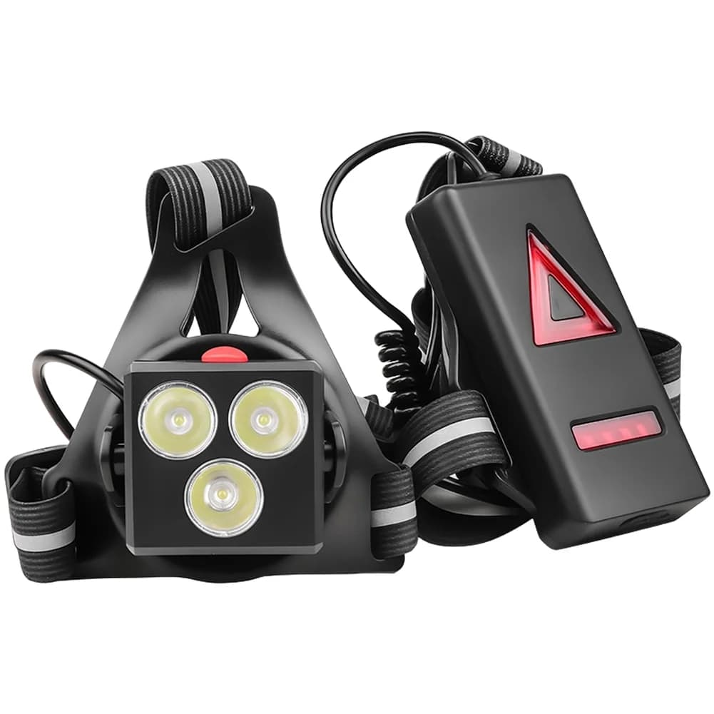Luce pettorale indossabile ricaricabile tramite USB per corsa notturna e ciclismo - Design multi-LED con luce rossa di sicurezza - Luce sportiva