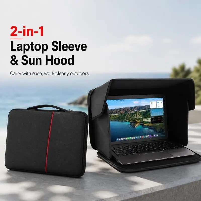 laptop sunshade，Foldable screen anti-glare cover，Outdoor sunshade privacy screen，Adaptation 13-17 Inch Notebook
