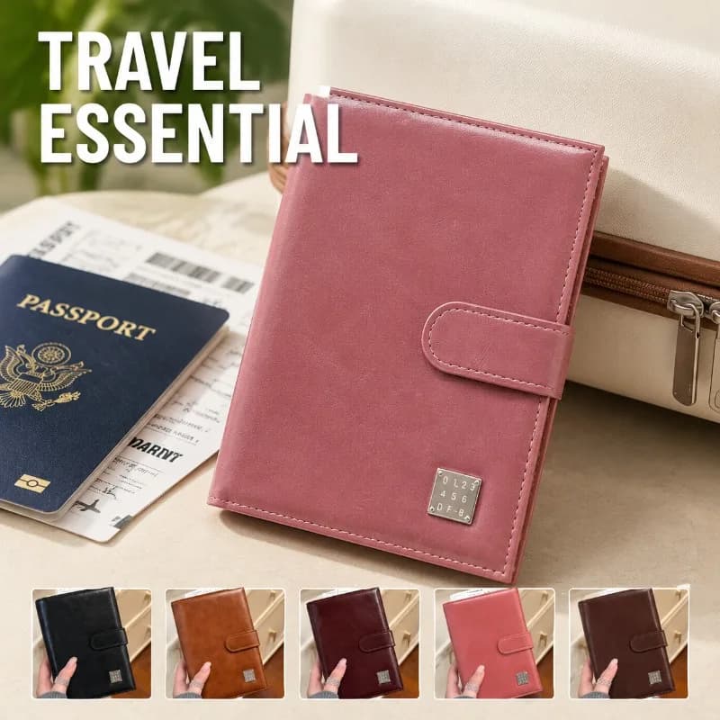 Multifunctional Passport Holder Wallet RFID Blocking Travel Organizer Card Holder Ticket Case, Anti Theft Document Storage Cover