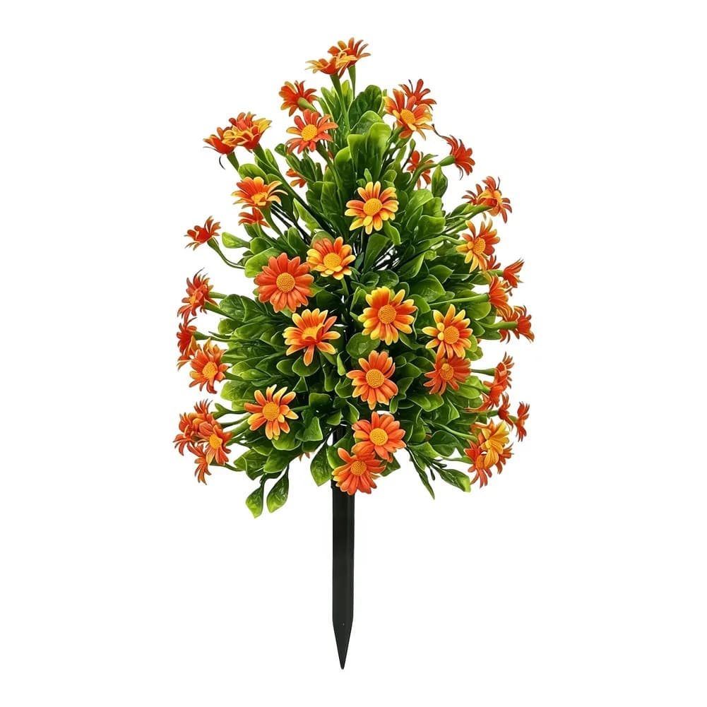 Artificial Flower Stake Fake Sunflower Plant With Ground Spike Waterproof Faux Floral Ornament For Outdoor Garden Yard Patio