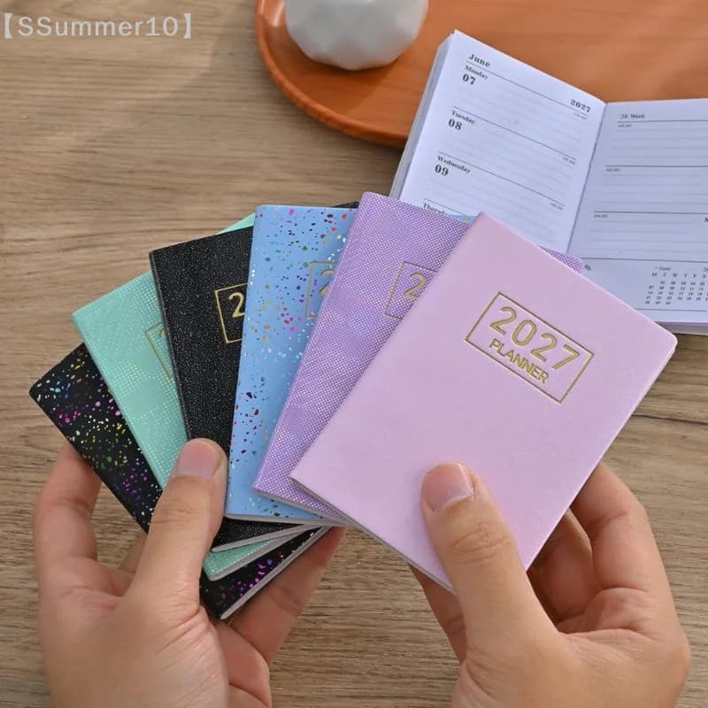 【SSummer10】【xxx】Mini A 7 2027 Agenda Book Pocket With Calendar Appointment Book Daily Planner Notebooks Students【SS】