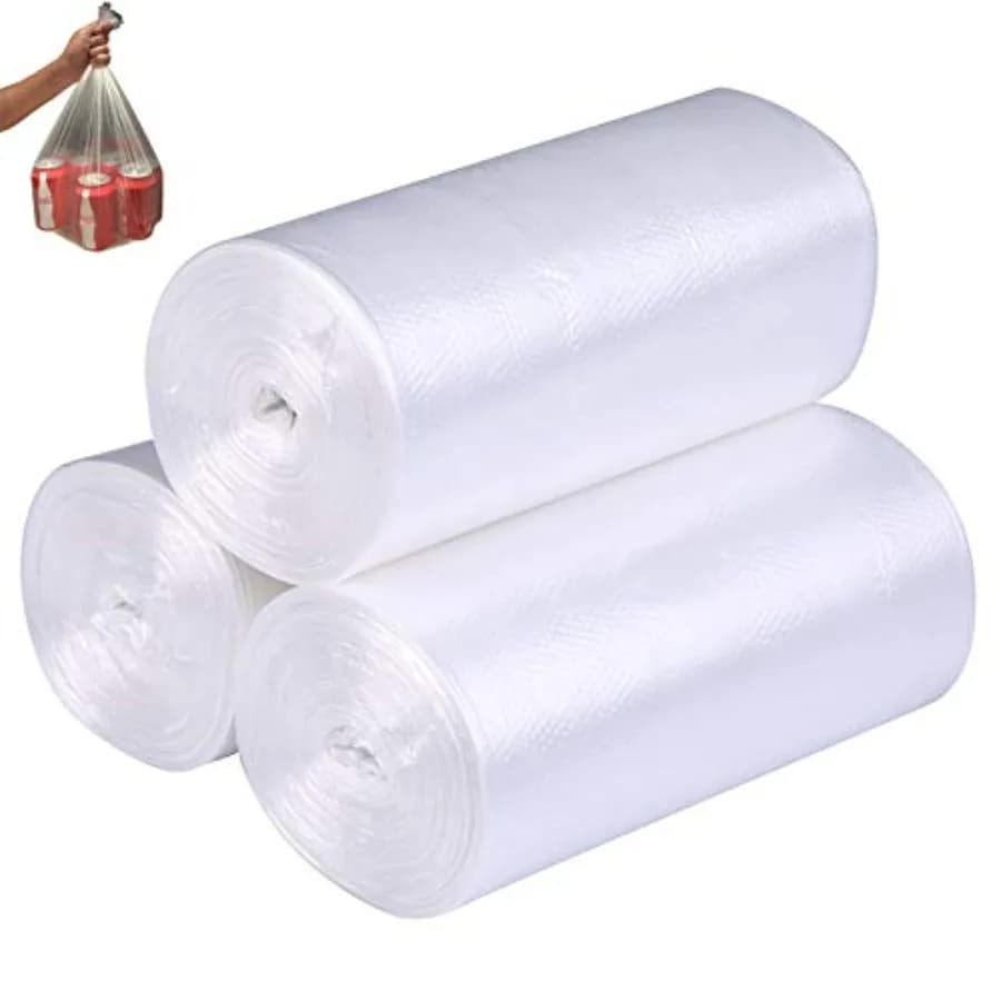 Small Trash Bags Kitchen Garbage Bags - 4 Gallon Clear Trash Bags Strong Wastebasket Liners for Bathroom, Kitchen, Office 15 Li
