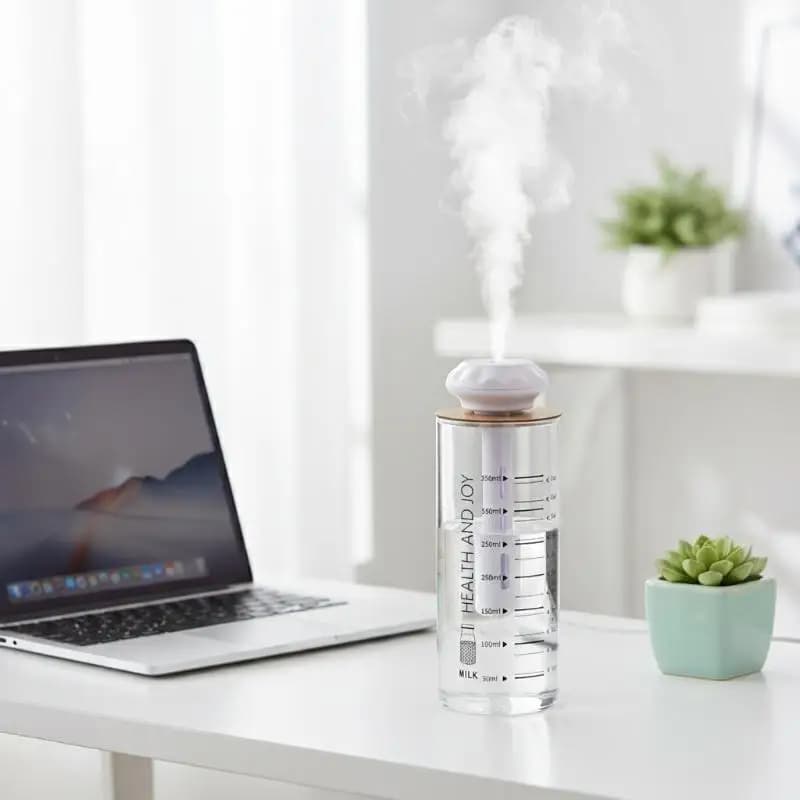 Portable Mini Humidifier With Large Mist Output And Ultra Quiet Design Perfect For Bedroom Office Travel Daily Use