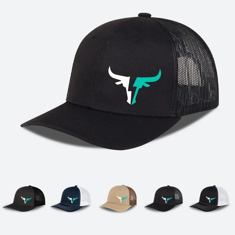 Cappello in rete con logo Bulls stampato, leggero, traspirante, regolabile, cappello da sole unisex, cappello da pesca e berretto casual, articolo di moda elegante