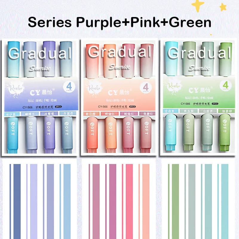 12/4 pezzi evidenziatore pennarelli colorati multifunzionali Kawaii pittura per graffiti penna per studenti materiale scolastico di cancelleria