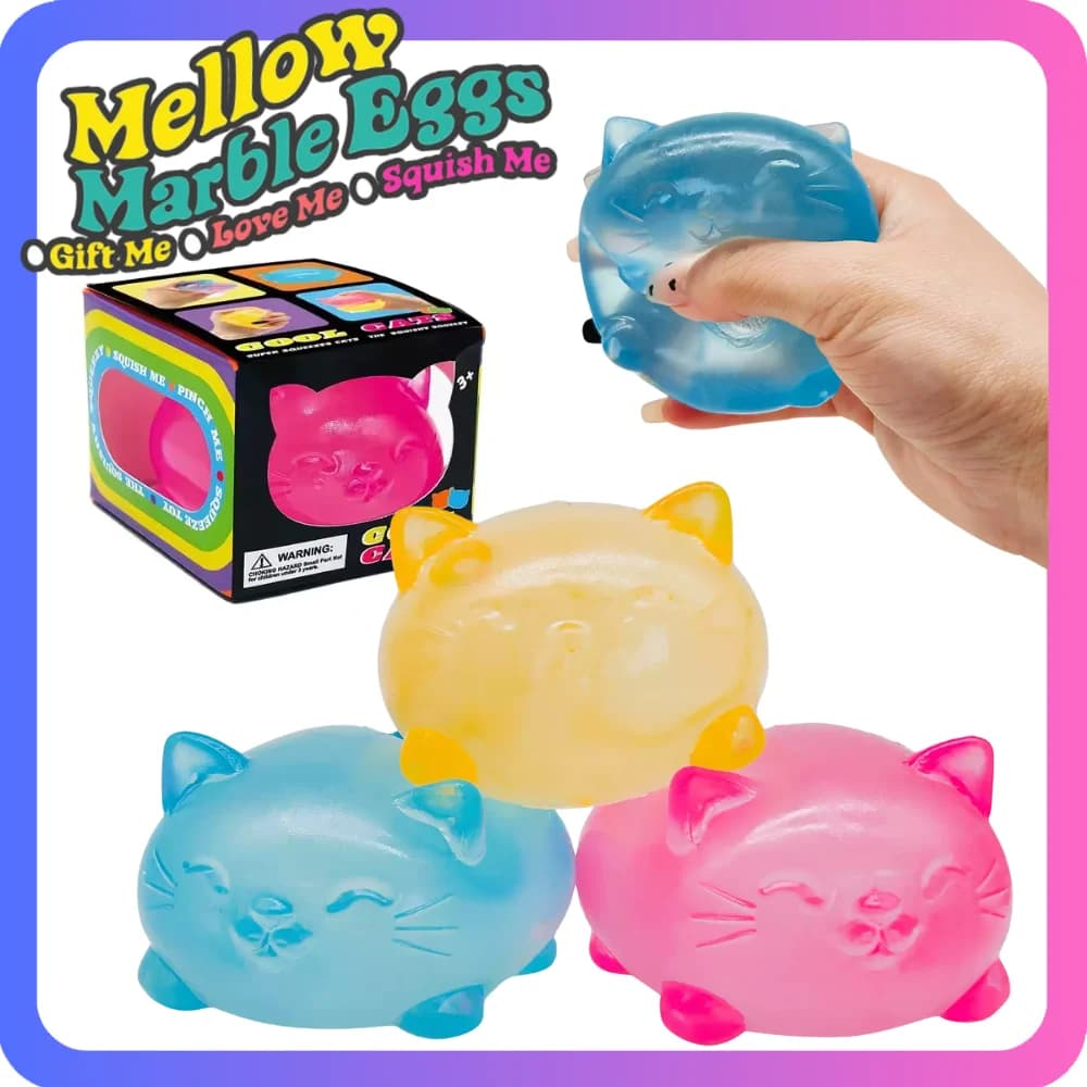 Mini Squishy a Forma di Gatto Carino Needoh, Giocattolo Antistress in Maltosio, Non Tossico, Divertente Strumento per Alleviare la Pressione, Regalo per Adulti e Bambini, Feste di Compleanno