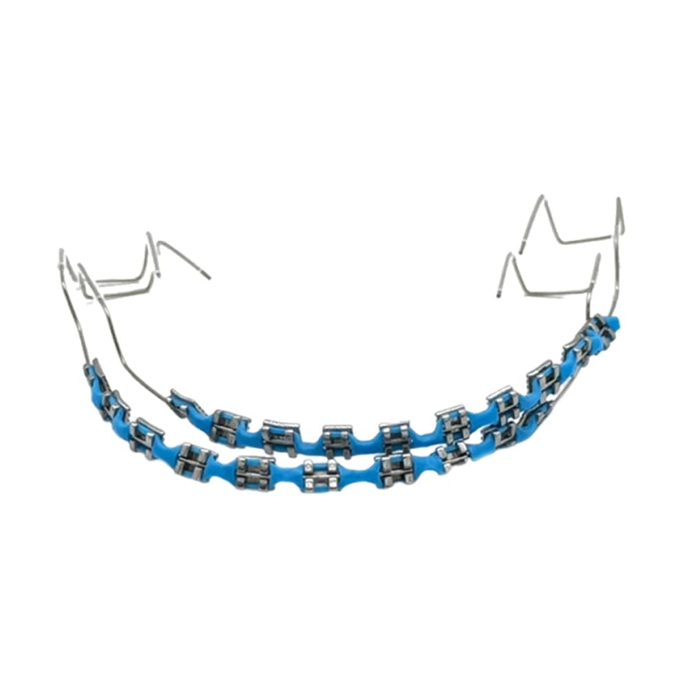 Decorazione temporanea dei denti Bretelle finte dentali con fili metallici e staffa Strumento dentale con fascette per legature per la decorazione dei denti