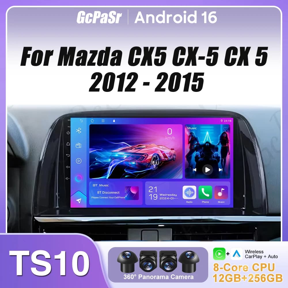 Autoradio Carplay Per Mazda CX5 CX-5 CX 5 2012 - 2015 Navigazione GPS Android Auto Lettore Multimediale Video Stereo No 2din 4G WiFi