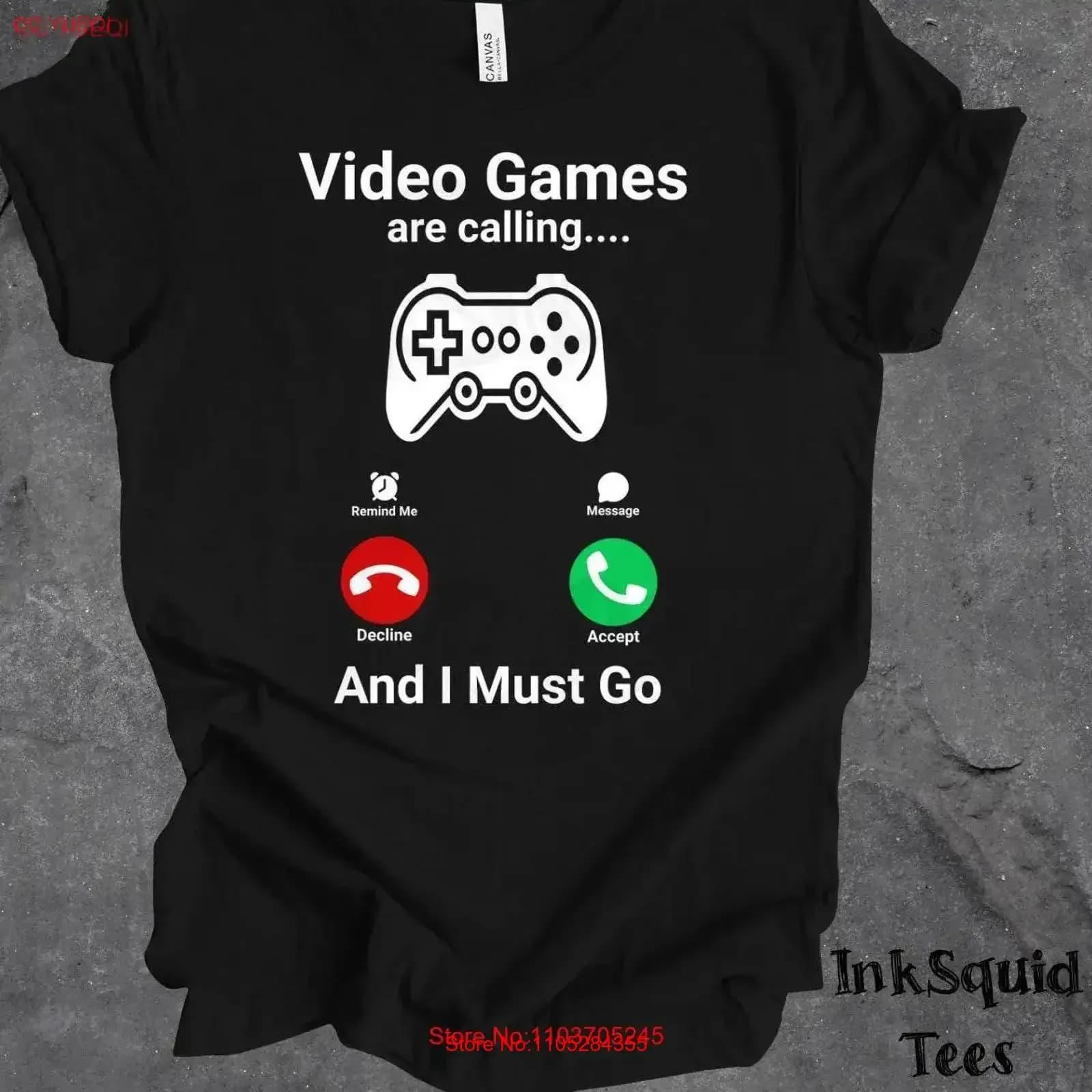 Video Games Is Calling And I Must Go T Shirt Gamer Funny s For Others Phone Call Cringe vintage Washed Comfortable Stretched